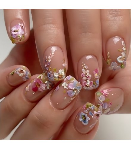 NA082 - 3D Embossed Floral Nails